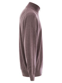 Brunello Cucinelli High Necked Cashmere Cardigan With Zip