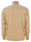 Brunello Cucinelli High Necked Cashmere Sweater With Zip Opening