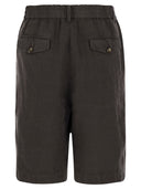 Brunello Cucinelli Bermuda Shorts w Light Délavé Linen Canvas