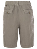Brunello Cucinelli Bermuda Shorts w Light Délavé Linen Canvas