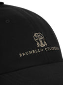 Brunello Cucinelli Baseball Cap In Garment Dyed Twisted Cotton Gabardine With Embroidered Logo