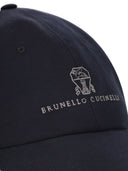 Brunello Cucinelli Baseball Cap In Garment Dyed Twisted Cotton Gabardine With Embroidered Logo