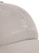 Brunello Cucinelli Baseball Cap In Garment Dyed Twisted Cotton Gabardine With Embroidered Logo