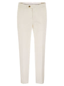 Brunello Cucinelli Italian Fit Trousers In Garment Dyed Twisted Cotton Gabardine