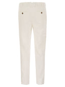 Brunello Cucinelli Italian Fit Trousers In Garment Dyed Twisted Cotton Gabardine