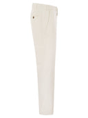 Brunello Cucinelli Italian Fit Trousers In Garment Dyed Twisted Cotton Gabardine