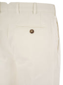 Brunello Cucinelli Italian Fit Trousers In Garment Dyed Twisted Cotton Gabardine