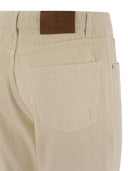 Brunello Cucinelli Garment Dyed Traditional Fit Five Pocket Trousers In Slubbed Cotton Denim