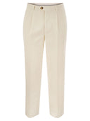 Brunello Cucinelli Leisure Fit Trousers In Garment Dyed Cotton Corduroy With Darts