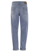 Brunello Cucinelli Five Pocket Leisure Fit Trousers In Lightweight Denim