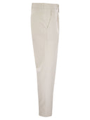 Brunello Cucinelli Garment Dyed Leisure Fit Trousers In American Pima Comfort Cotton With Pleats