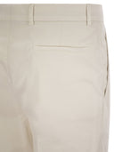 Brunello Cucinelli Garment Dyed Leisure Fit Trousers In American Pima Comfort Cotton With Pleats
