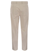 Brunello Cucinelli Garment Dyed Leisure Fit Trousers In American Pima Comfort Cotton With Pleats