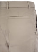 Brunello Cucinelli Garment Dyed Leisure Fit Trousers In American Pima Comfort Cotton With Pleats