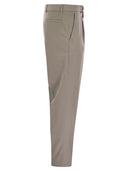 Brunello Cucinelli Garment Dyed Leisure Fit Trousers In American Pima Comfort Cotton With Pleats