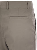 Brunello Cucinelli Garment Dyed Leisure Fit Trousers In American Pima Comfort Cotton With Pleats