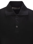 Brunello Cucinelli Ribbed Cotton Polo Style Jersey
