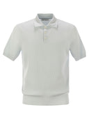Brunello Cucinelli Ribbed Cotton Polo Style Jersey