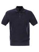 Brunello Cucinelli Ribbed Cotton Polo Style Jersey
