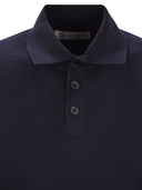 Brunello Cucinelli Ribbed Cotton Polo Style Jersey