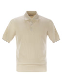 Brunello Cucinelli Ribbed Cotton Polo Style Jersey
