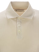 Brunello Cucinelli Ribbed Cotton Polo Style Jersey
