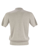 Brunello Cucinelli Cotton Rib Knit Polo Shirt