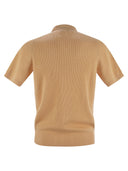 Brunello Cucinelli Cotton Rib Knit Polo Shirt