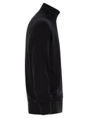 Brunello Cucinelli English Rib Cotton Sweater With Zip Opening And Raglan Sleeves