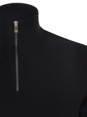 Brunello Cucinelli English Rib Cotton Sweater With Zip Opening And Raglan Sleeves