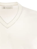 Brunello Cucinelli Lightweight Cotton V Neck T Shirt