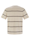 Brunello Cucinelli Lightweight Striped Cotton Knit T Shirt
