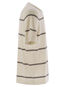 Brunello Cucinelli Lightweight Striped Cotton Knit T Shirt