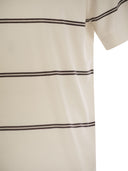 Brunello Cucinelli Lightweight Striped Cotton Knit T Shirt