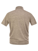 Brunello Cucinelli Linen And Cotton Knit Polo Shirt