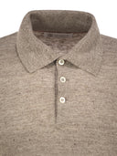 Brunello Cucinelli Linen And Cotton Knit Polo Shirt