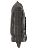 Brunello Cucinelli Linen And Cotton Half Rib Cardigan With Metal Buttons