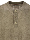 Brunello Cucinelli Seraphim Collar T Shirt In Linen And Cotton Rib Knit