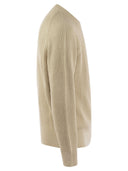Brunello Cucinelli Cotton Malfile Rib Sweater With Raglan Sleeve