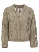 Brunello Cucinelli Cable & Mesh Jonte y Jersey de algodón