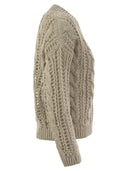 Brunello Cucinelli Cable & Mesh Jonte y Jersey de algodón
