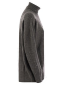Brunello Cucinelli Cashmere i Silk Turtleeck Sweater z mikro cekinami