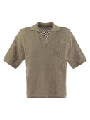 Brunello Cucinelli Net Polo Style Cotton Jersey