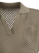 Brunello Cucinelli Net Polo Style Cotton Jersey