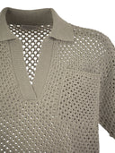 Brunello Cucinelli Net Polo Style Cotton Jersey
