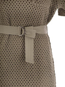 Brunello Cucinelli Net Cotton Knit Dress With Belt
