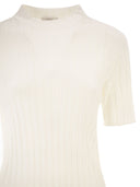 Peserico Easy Short Sleeved Ribbed Woollen Jumper