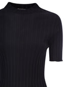Peserico Easy Kurzarmpullover aus gerippter Wolle