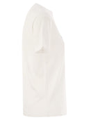 Elisabetta Franchi T Shirt In Jersey Con Logo Strass