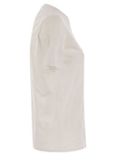 Elisabetta Franchi Jersey T Shirt With Voile Macro Logo